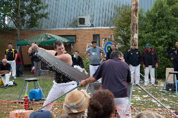 NZ Saw Champion at work! Took less than 20 seconds to cut 18inch trunk