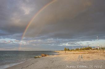 No rain but suddenly a rainbow appeared